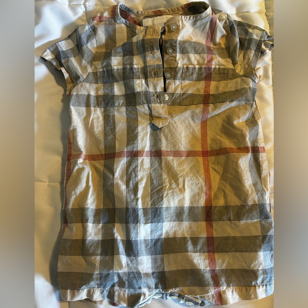 Burberry baby romper. Size 12m I think it runs a little small.